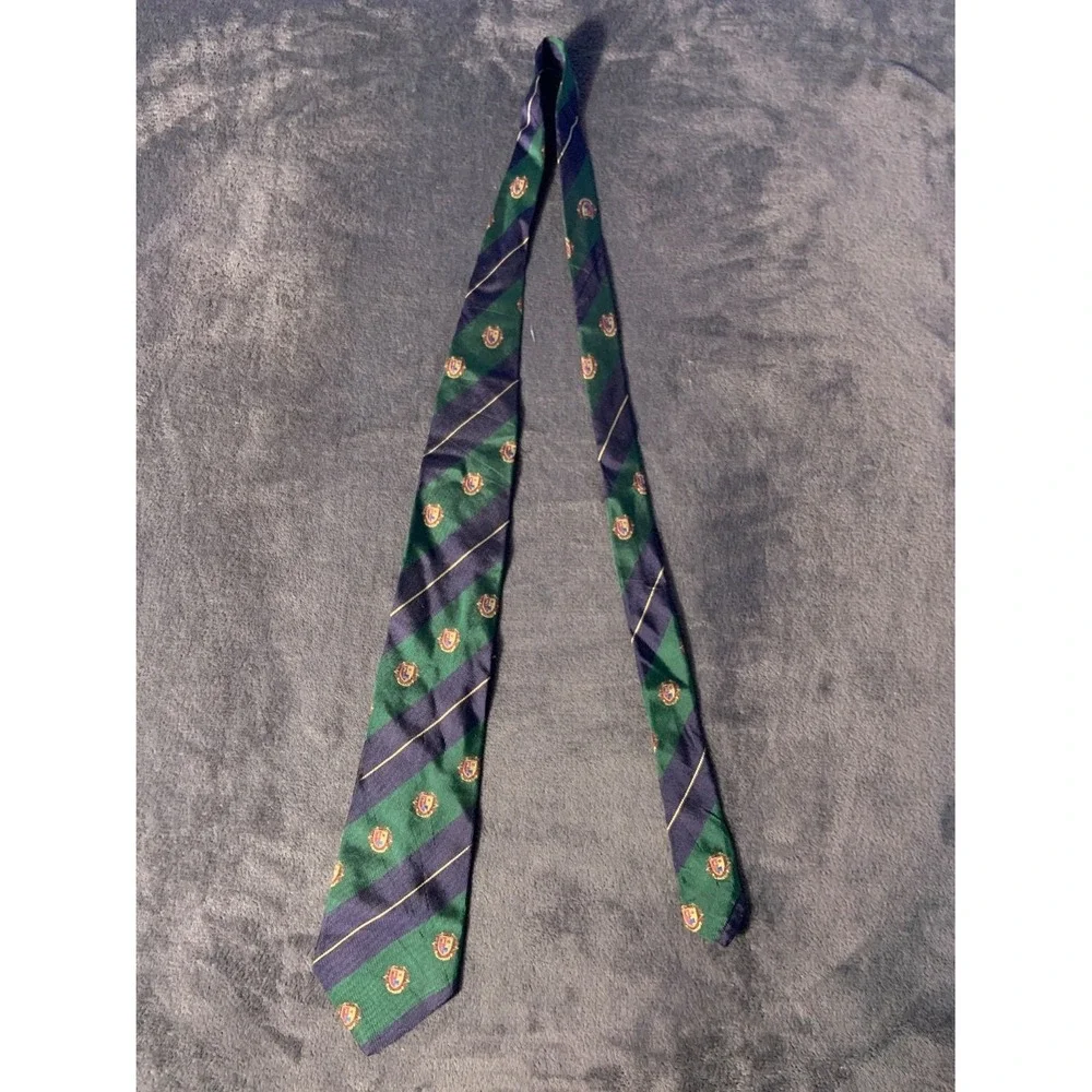 Givenchy Gentleman Paris Men's Tie 3.75 Inch Widt Green Blue Silk Necktie